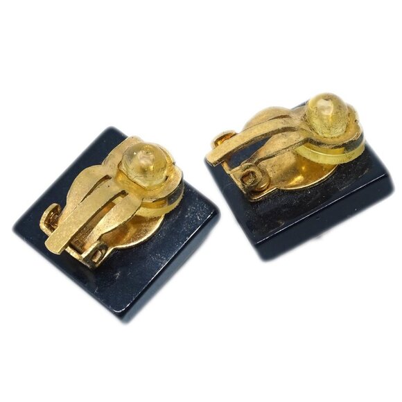 Chanel Square Earrings Clip-On Black - Picture 3 of 4